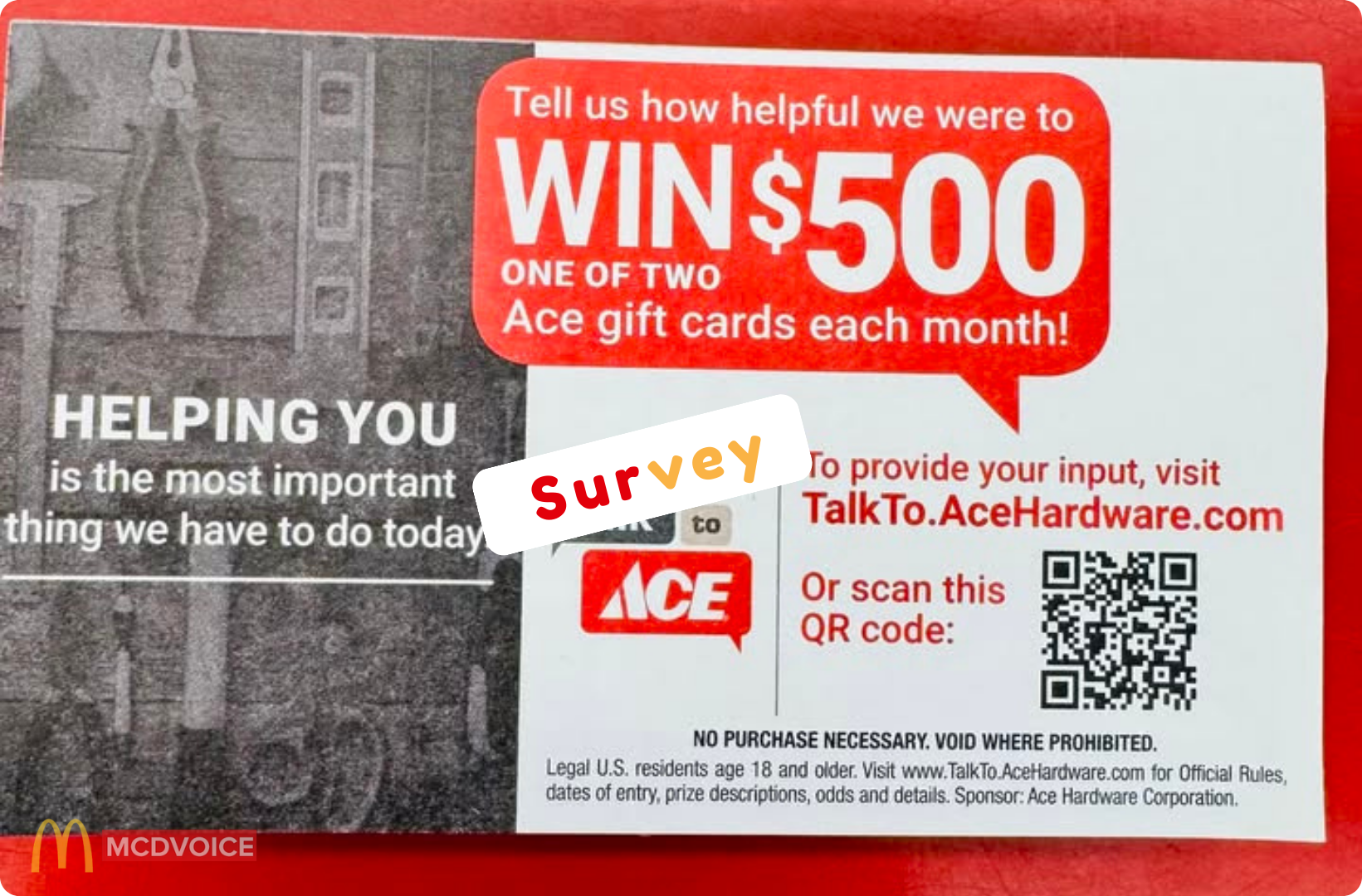 Acehardware Survey - Benefits of Participating in the Acehardware Survey