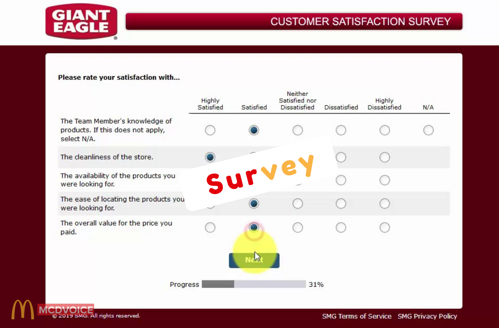 Giant Eagle Survey - Tips for a Great Feedback Entry