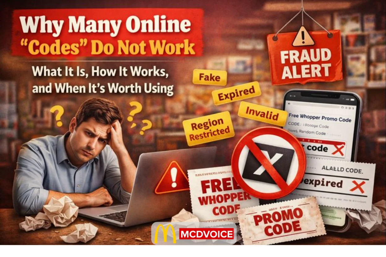 Illustration showing fake and expired online promo codes