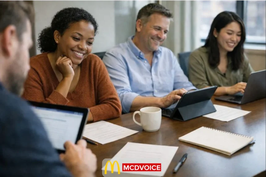 Happiness Survey for Employees in meeting