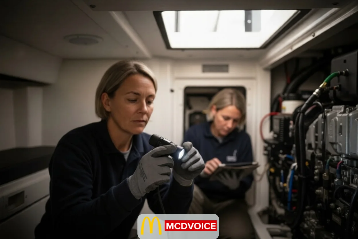 Insurance survey for boat engine inspection