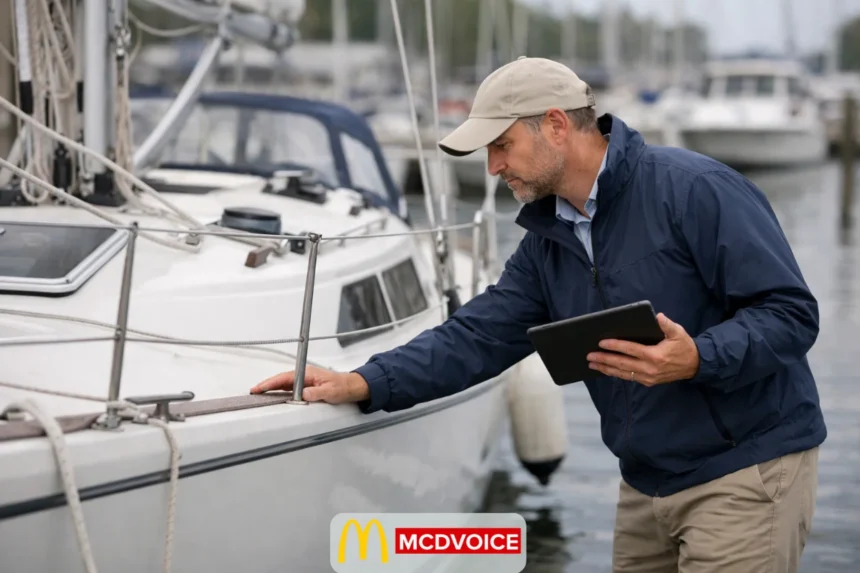 Insurance survey for boat inspection