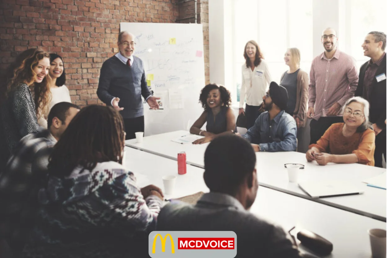 Employee Opinion Survey Examples About Leadership and Management workplace team discussion